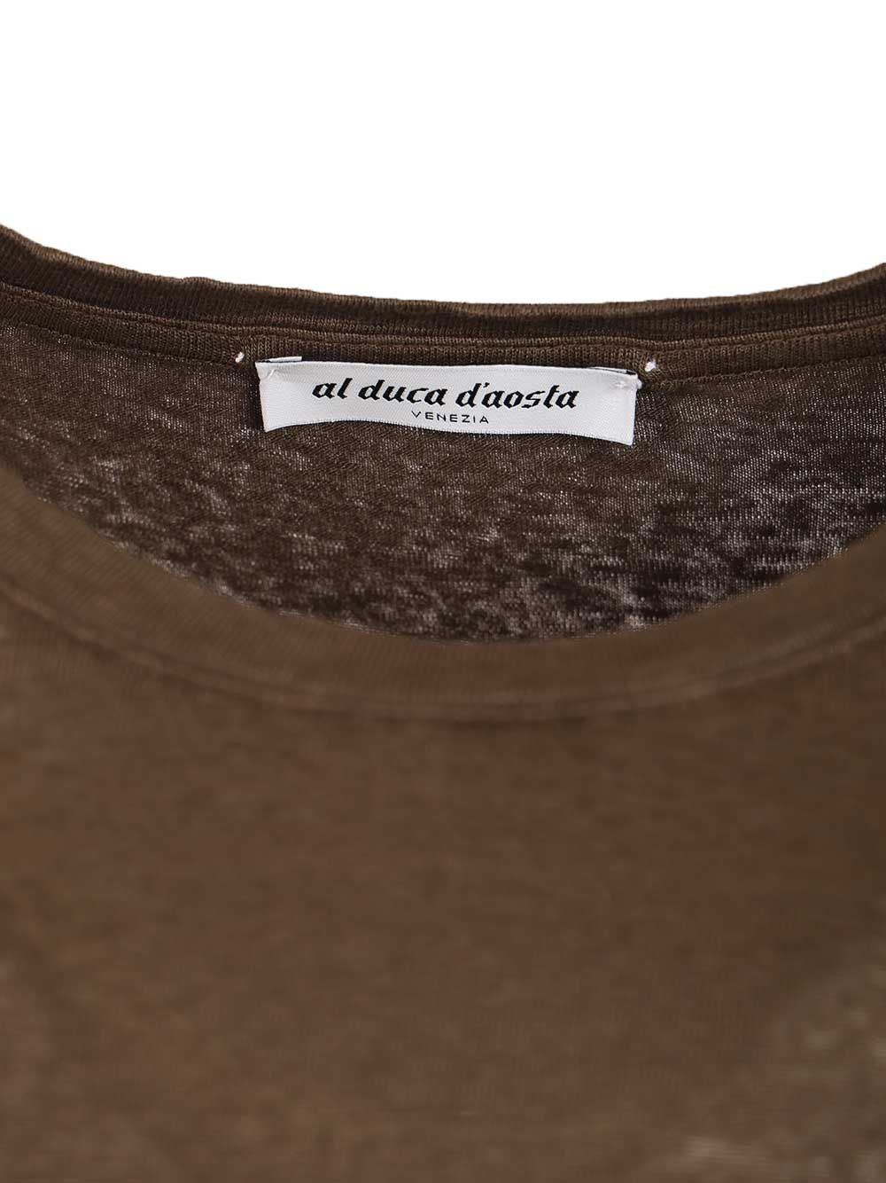 Al Duca D'Aosta Linen T-Shirt - Brown | e45a96919358aff7f8eae6d00fbc8dbc04b9452a