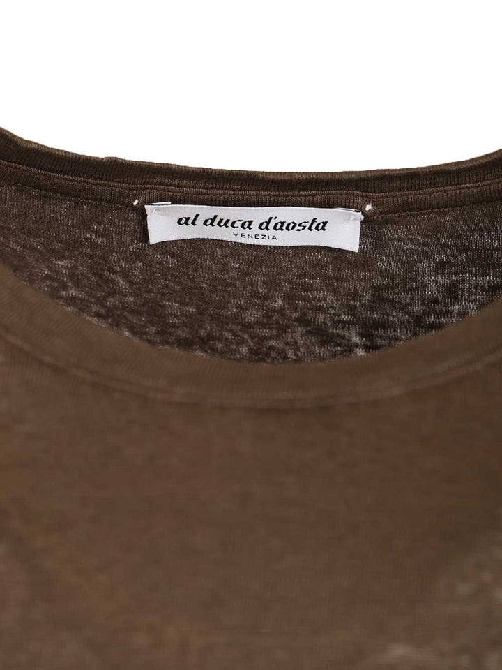Al Duca D'Aosta Linen T-Shirt - Brown | e45a96919358aff7f8eae6d00fbc8dbc04b9452a