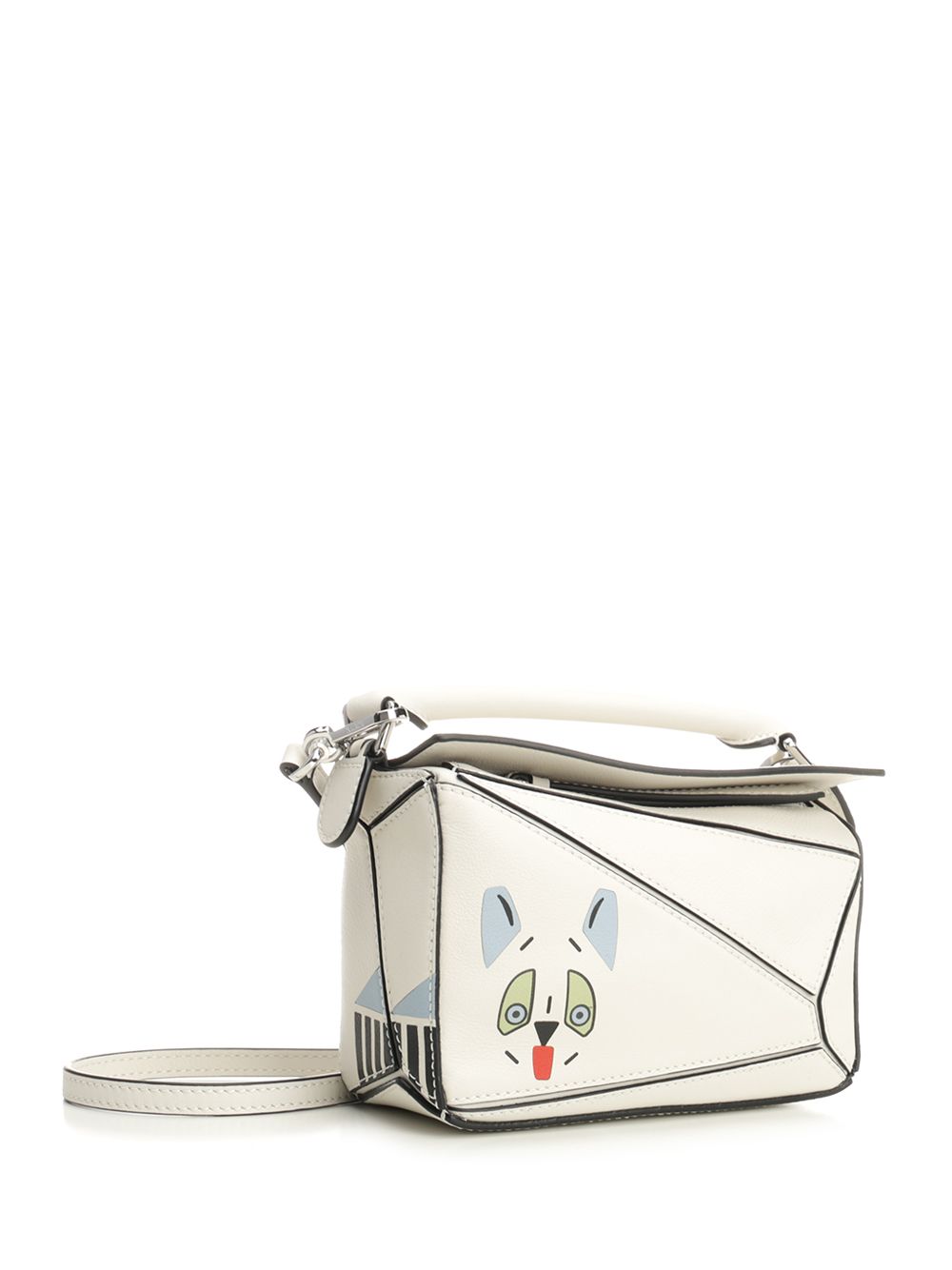 Loewe Puzzle Futurist Cat Handbags - White | 73005e2eeb826a927c1d0efa58258b5a9c11f2f0