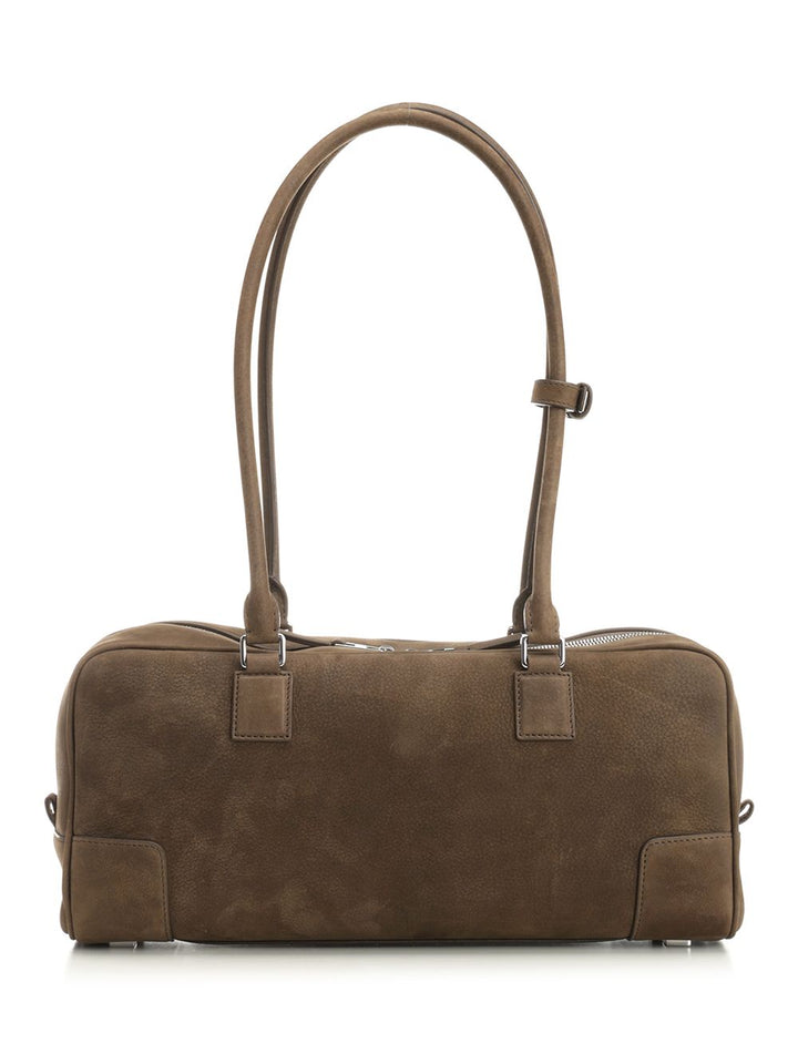 Loewe Amazona 31 Cropped Bag In Garnet Nubuck Shoulder Bags - Brown | d70551f4ffbd3c380152999862dca5e9d268ce83