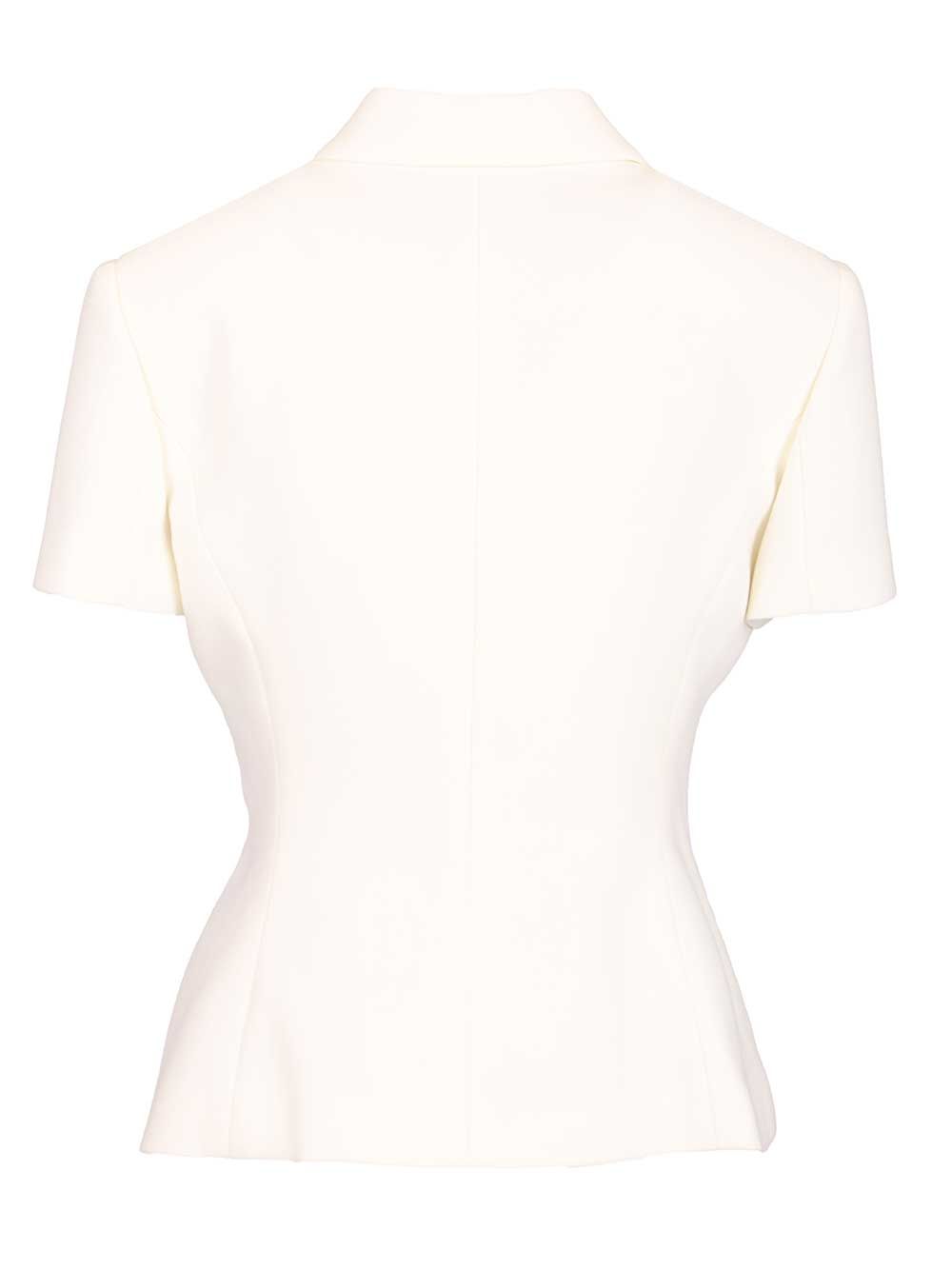 Versace Fitted Jacket In Double Wool Crêpe Jackets - White | 3a58aaa52698968515a000d3f567fc21c61930e0