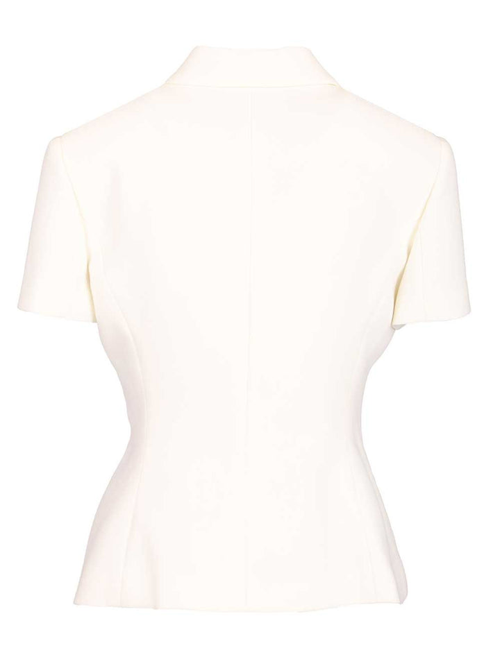 Versace Fitted Jacket In Double Wool Crêpe Jackets - White | 3a58aaa52698968515a000d3f567fc21c61930e0