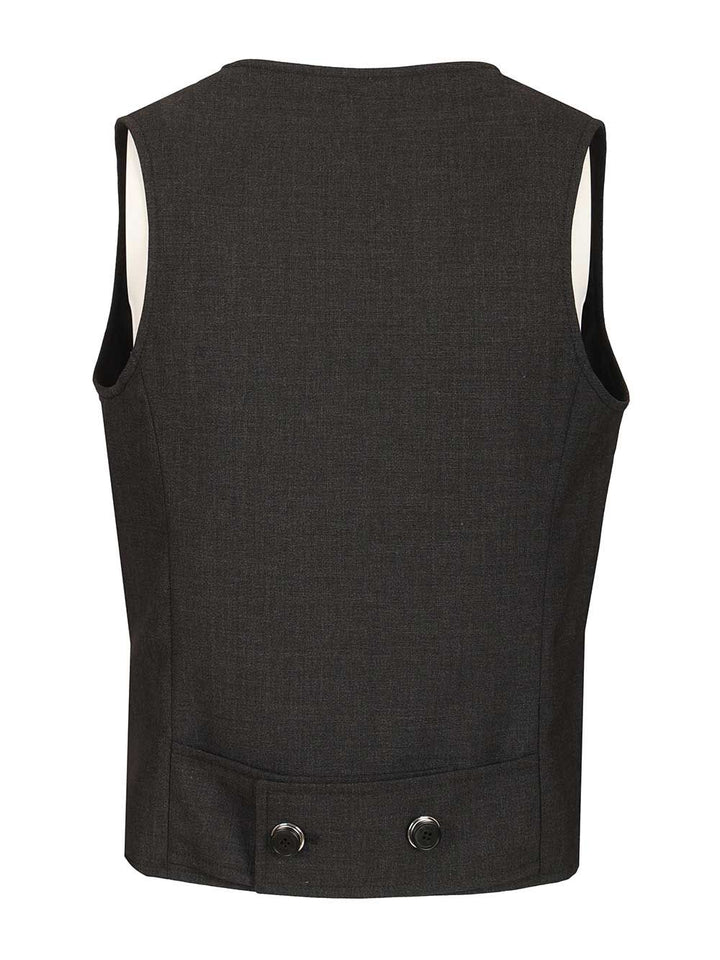 Durazzi Milano Tailored Double-Breasted Vest Jackets - Grey | 50fa159cd5aa918af4bab61aeb0f64d872300afb