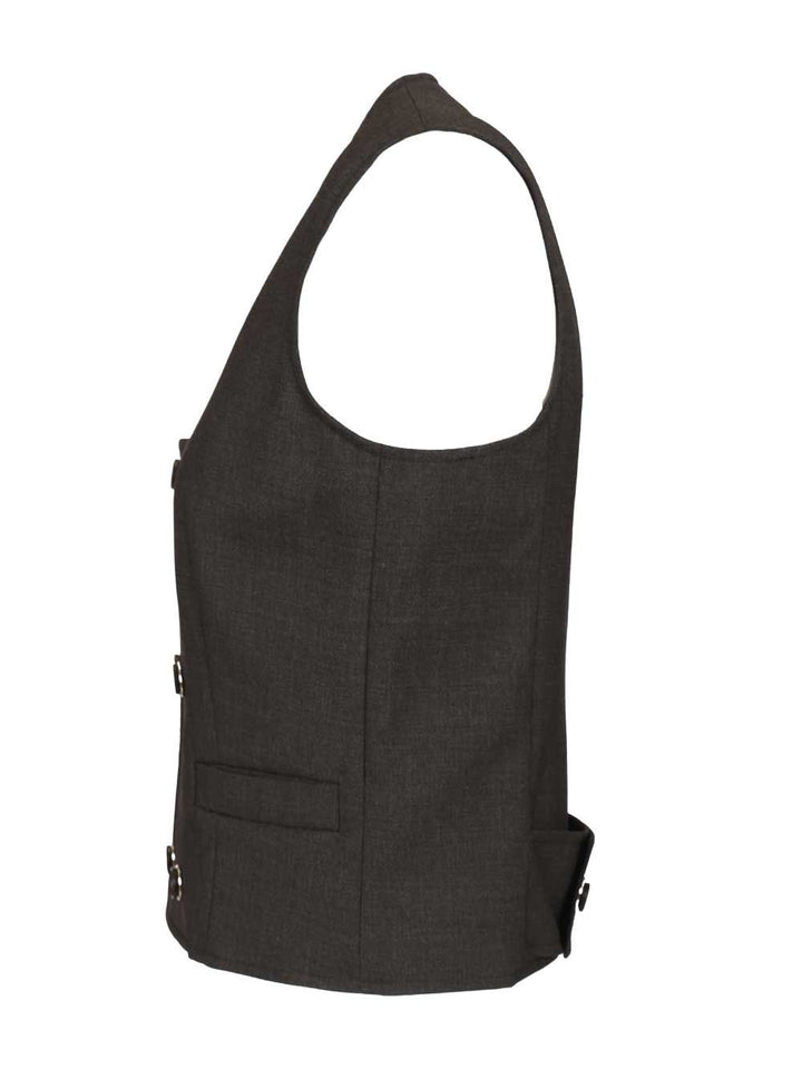 Durazzi Milano Tailored Double-Breasted Vest Jackets - Grey | 5ebcae450e3cd6c5becf42ada6fd6df1bfebdc87