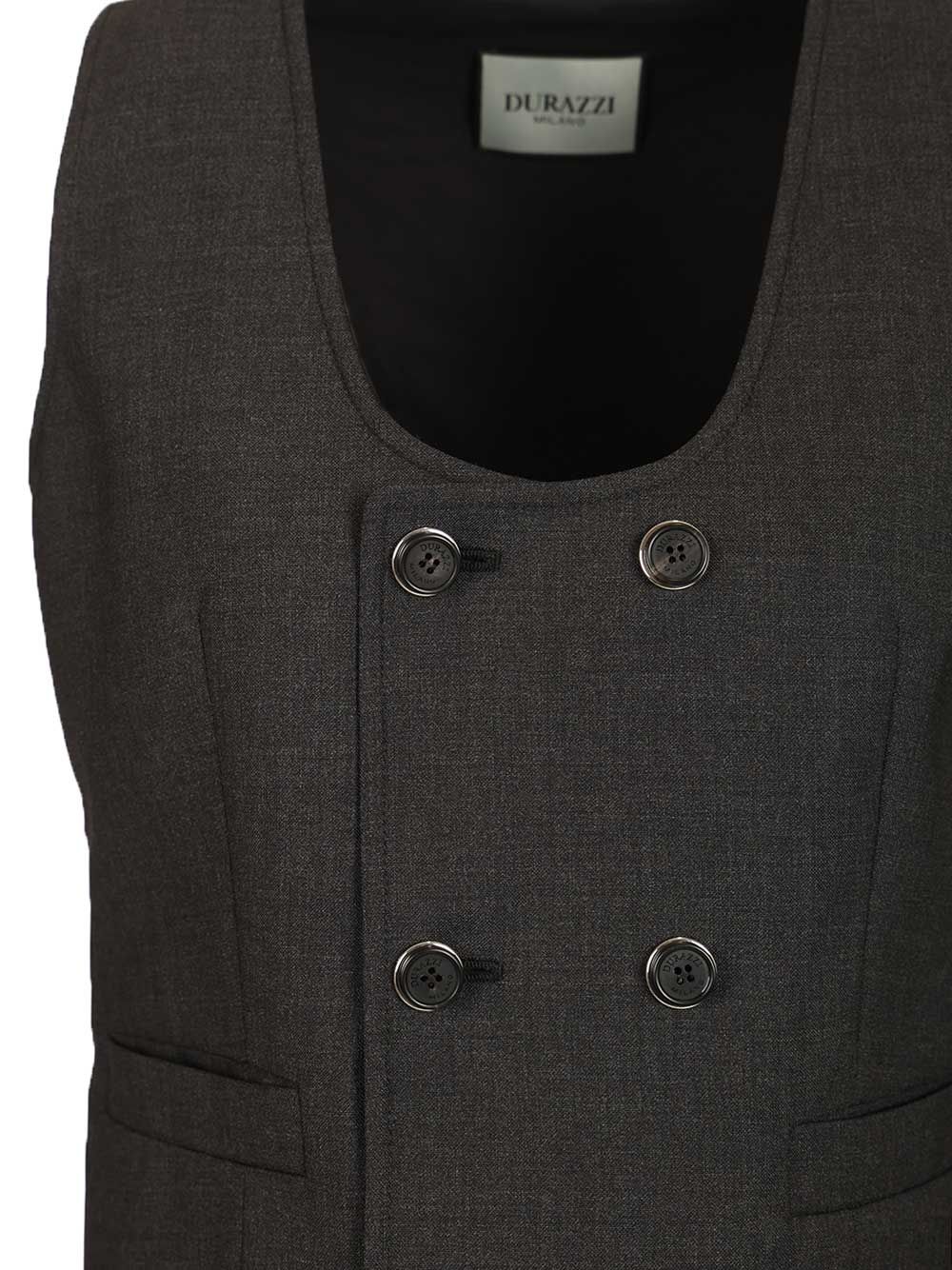 Durazzi Milano Tailored Double-Breasted Vest Jackets - Grey | dbe157fb1f20c34f252349508e0023fbc3f7252b