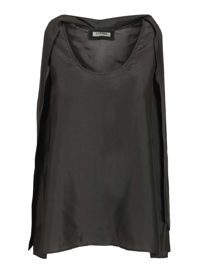 Durazzi Milano Sleeveless Silk Top Tops - Grey | 9bbeb1bb35014d49ef60f27d4799ce4ab829a6cb