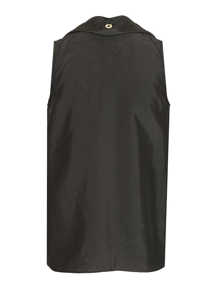 Durazzi Milano Sleeveless Silk Top Tops - Grey | 86d46803de986e25424893bd55307fe1809f0c2b