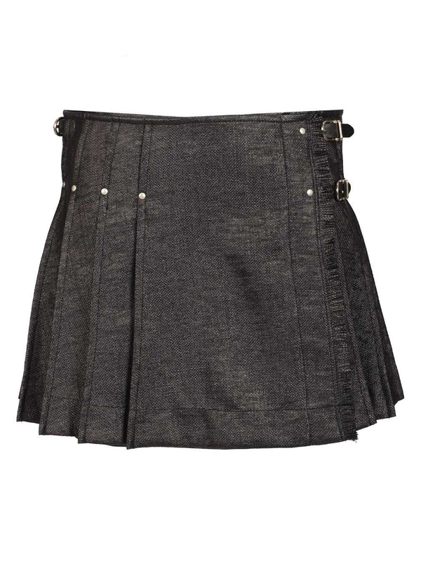 Tweed Kilt Skirt Black