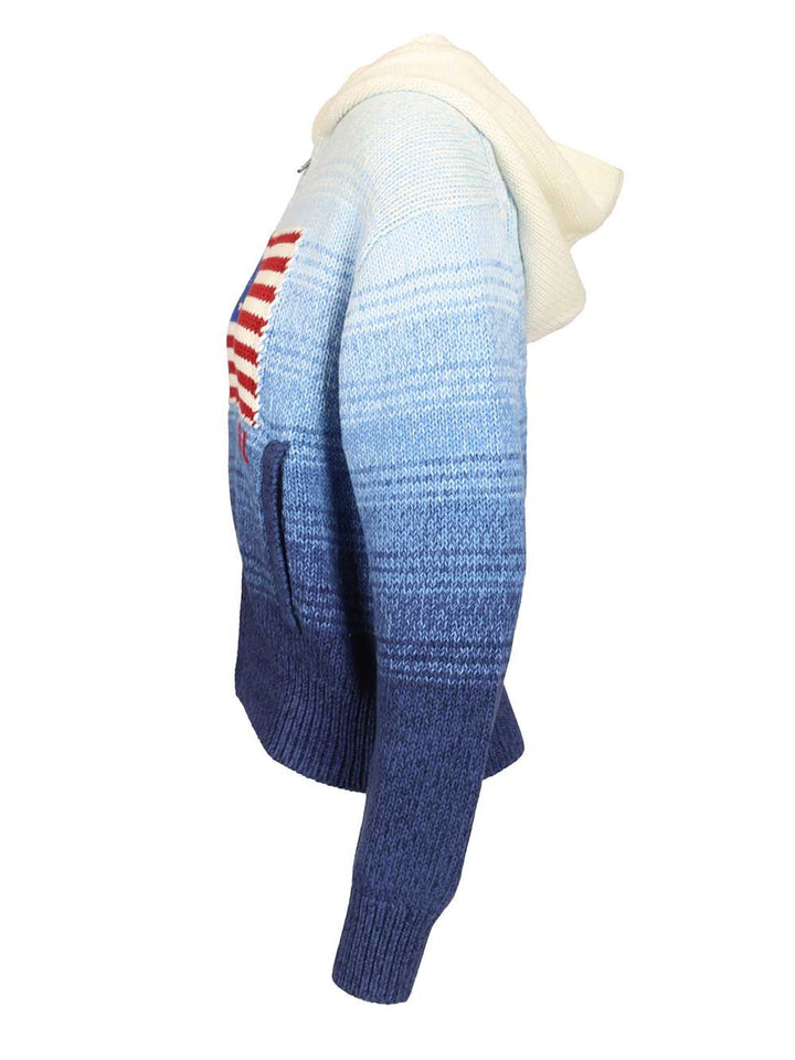 Polo Ralph Lauren Ombre Cotton Hoodie Knitwear - Blue | 27a3ac71099170b876b7ffbf29ee9cc1ac709854