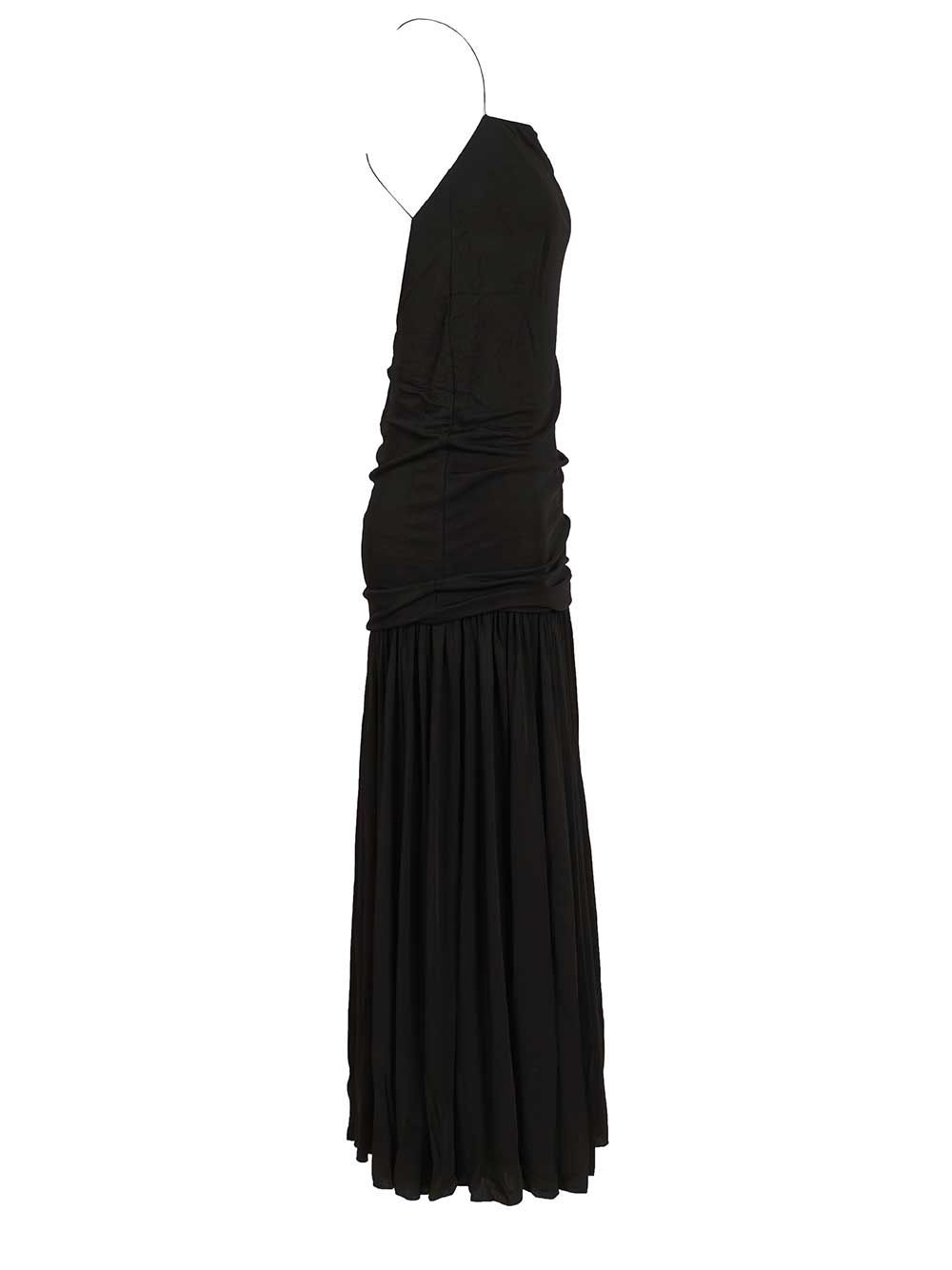 Jacquemus Abiha Gathered Jersey Midi Dress Dresses - Black | 05c1afc7d083c7b01f7a5a7a098263fbd316a4bf