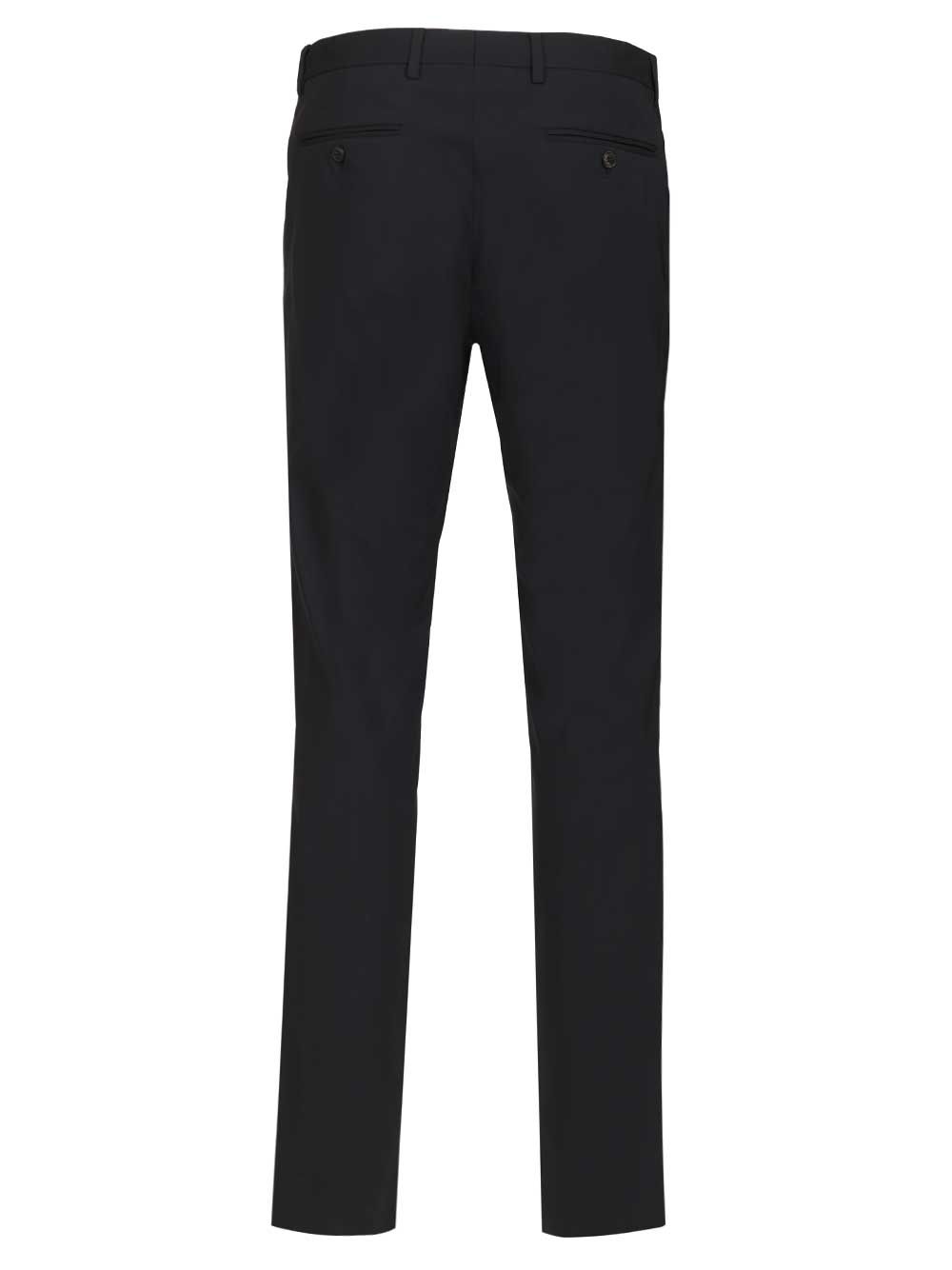 Giorgio Armani Flat Front  In Virgin Wool Trousers - Blue | 4d6c00ad3886667f98e428b0ff348363b7df8843