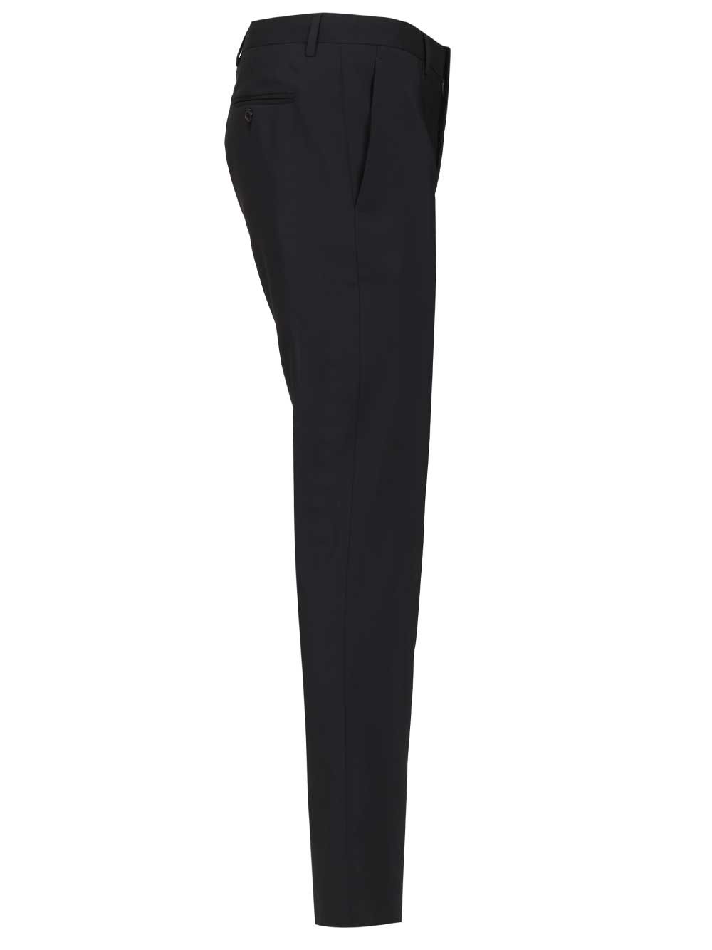 Giorgio Armani Flat Front  In Virgin Wool Trousers - Blue | 3204bd1e34f94e2a7825da29be7f91bfb01cfbbe