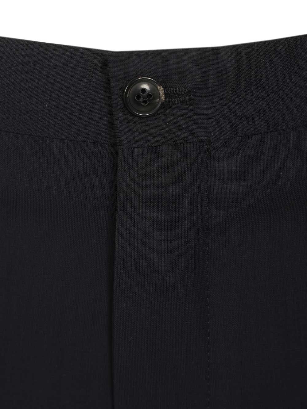 Giorgio Armani Flat Front  In Virgin Wool Trousers - Blue | 8fb4602d377abd6afc043d5bd0e8cd5a25f1d972