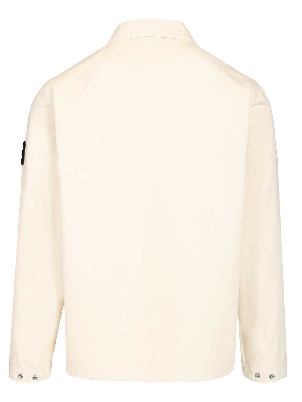 Stone Island Denim Research Cotton Denim Overshirt Shirts - White | ff15fe6afe8cd0f600aed3feec69ac301d5b41d4