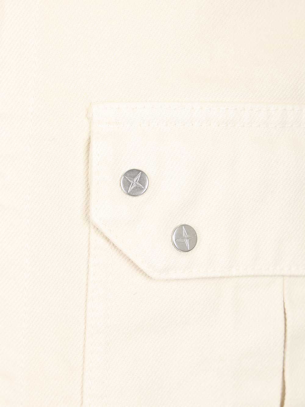 Stone Island Denim Research Cotton Denim Overshirt Shirts - White | 380aa3d45a592c78583b7d15a684c1bd59fae761