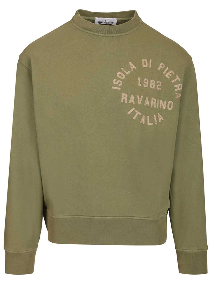 Stone Island Organic Cotton Crewneck Sweatshirt Sweatshirts - Green | daa8e6dc2e96892eb7293ea8941076c33f7c8884