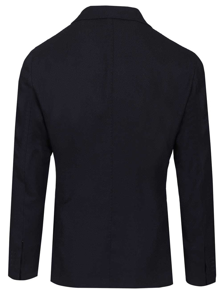 Al Duca D'Aosta Double-Breasted Wool Herringbone Blazer Dresses - Blue | ab29c85f469763ba7276180d9ca6d51d838918c3