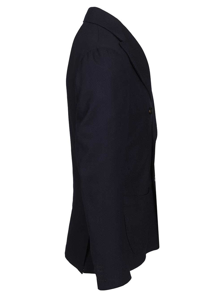 Al Duca D'Aosta Double-Breasted Wool Herringbone Blazer Dresses - Blue | 1617f980b1d43743d943d330cc67f929d285ad16