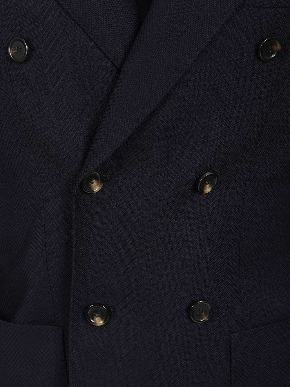Al Duca D'Aosta Double-Breasted Wool Herringbone Blazer Dresses - Blue | 17be7b7126e270dcf466b2793eeae3f71777a120