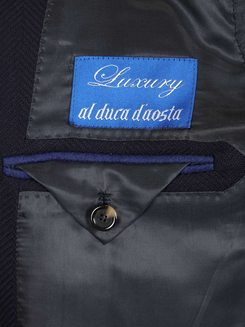 Al Duca D'Aosta Double-Breasted Wool Herringbone Blazer Dresses - Blue | 33a54aad4089b9e85799e06b39081a174c18e2e7