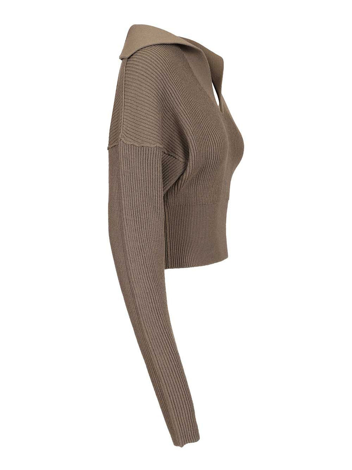 Rick Owens Cropped Sweater Knitwear - Beige | 862019f1bf11c91807e1ca973dee8f31fc1e85a7