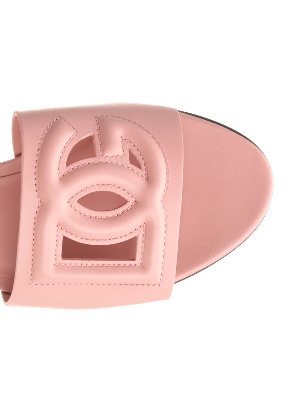 Dolce & Gabbana Calfskin Slides With Dg Logo Sandals - Rose | 707976a2cac93d6630b6f6ab1bc018745f8bc66b