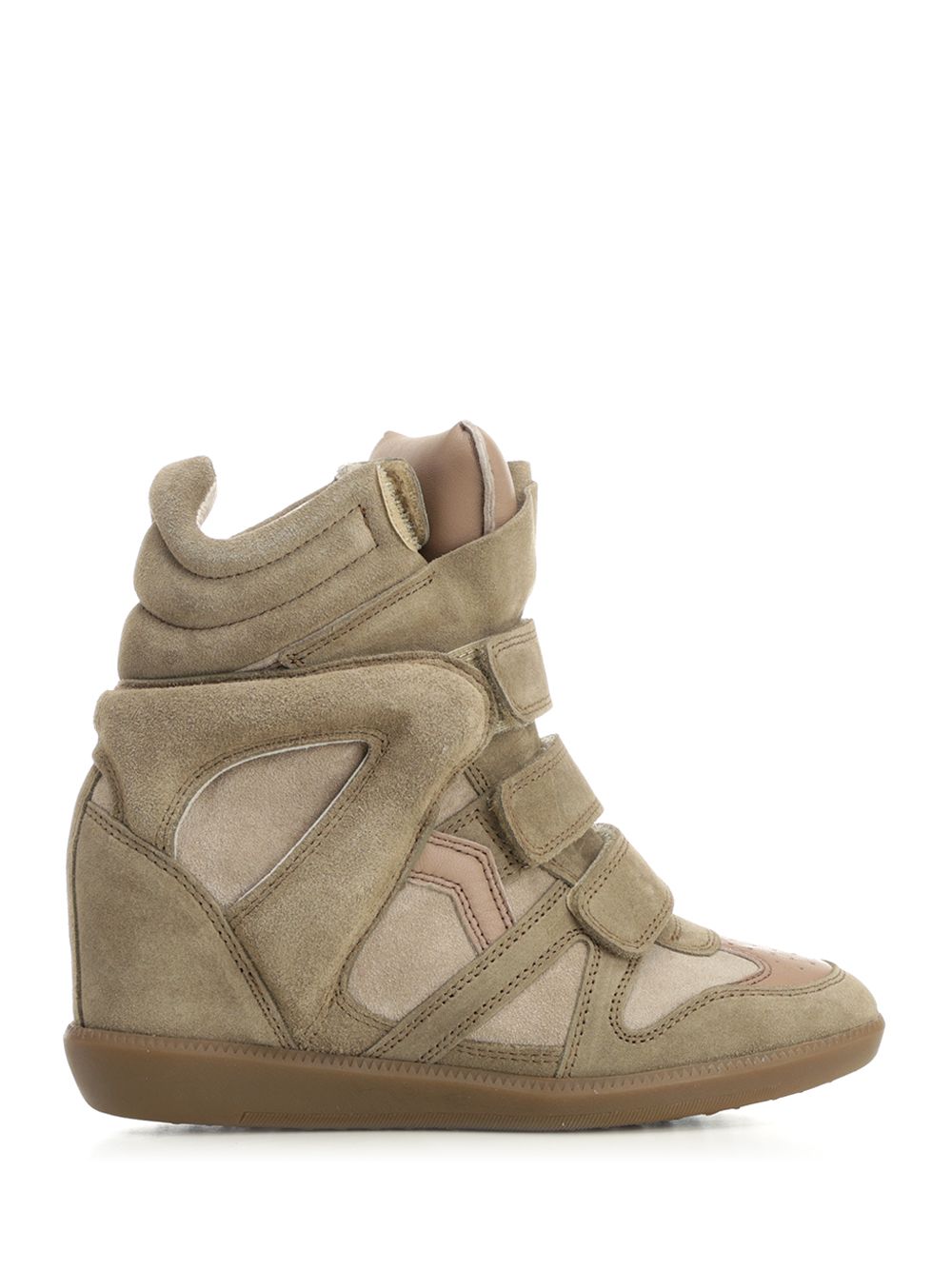 Isabel Marant Bekett  With Leather Wedge Sneakers - Beige | 28df3b32ff8d775875d6dac943e6a98d2a31de8b