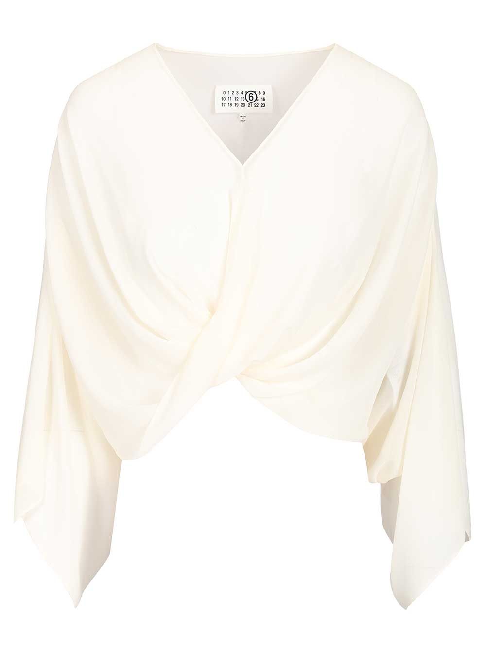 Mm6 Maison Margiela Long-Sleeved Top Tops - White | 7ac39ba04dcf274fd0da13ddc11db1899d74e5cc