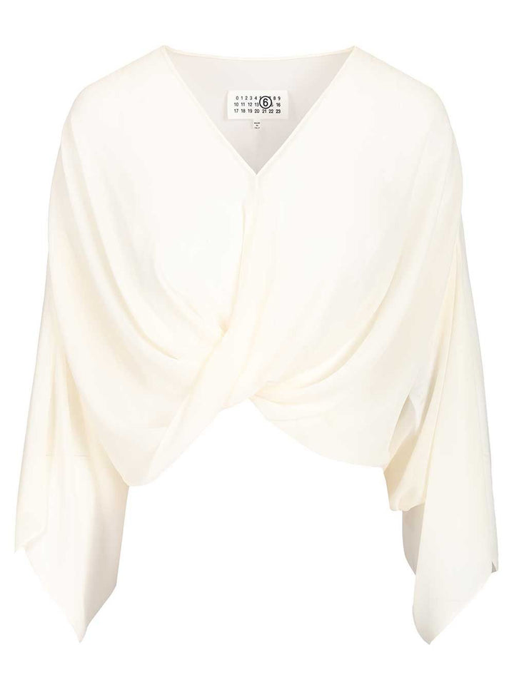 Mm6 Maison Margiela Long-Sleeved Top Tops - White | 7ac39ba04dcf274fd0da13ddc11db1899d74e5cc