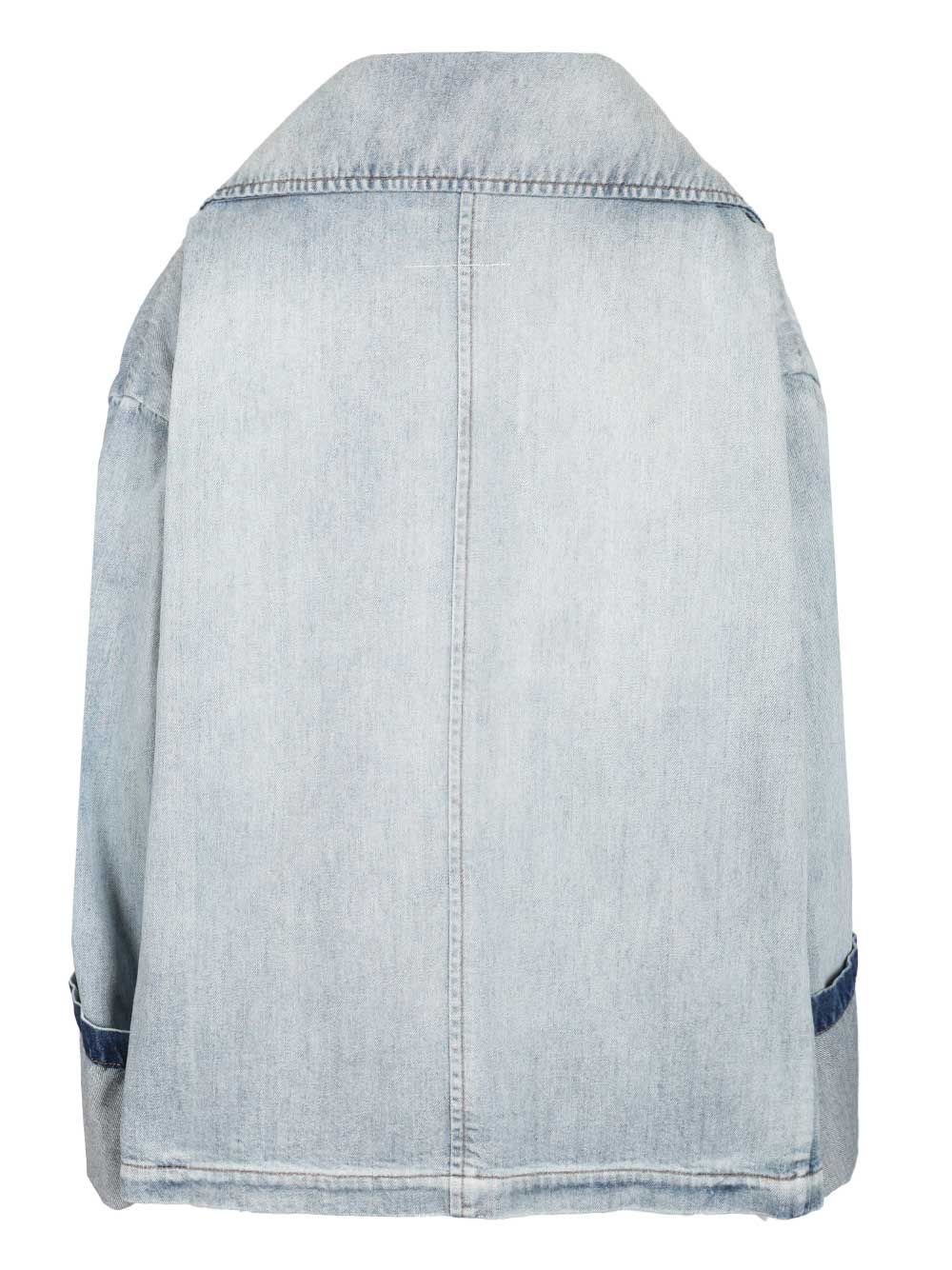 Mm6 Maison Margiela Denim Peacoat Coats - Blue | f6dd9203c9762fce83e00616a27e52204369ff35