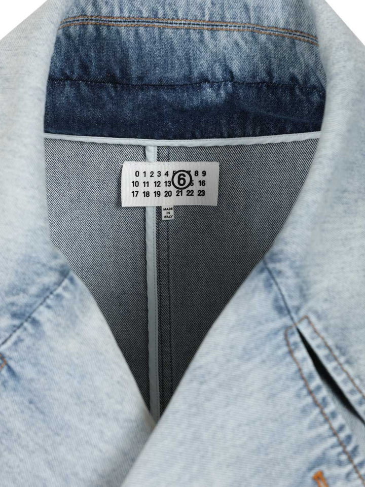 Mm6 Maison Margiela Denim Peacoat Coats - Blue | d2ecc801da2e93afc9fef1fd6d2c3eb304ddc52f