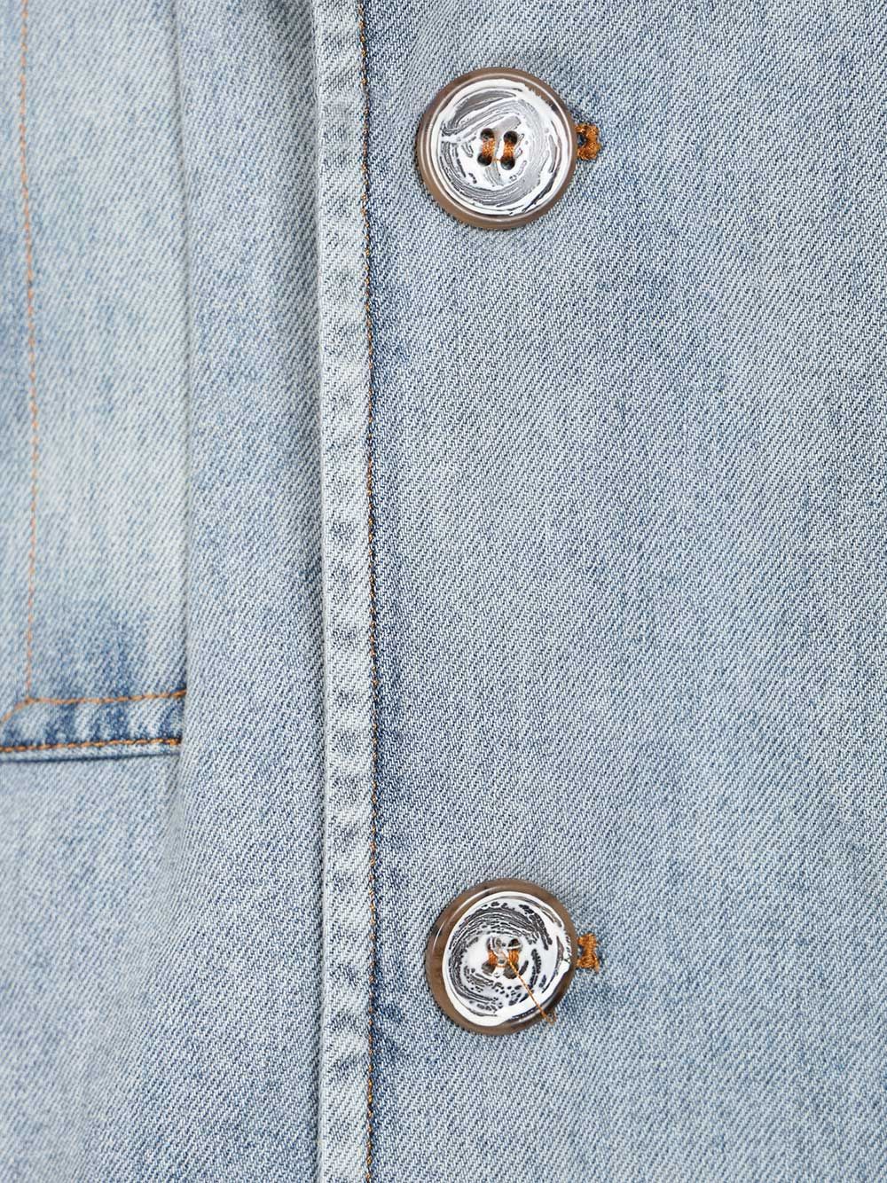 Mm6 Maison Margiela Denim Peacoat Coats - Blue | 55dfd58ffb97a388f839bc7d2ed0f9fa67e1cde2