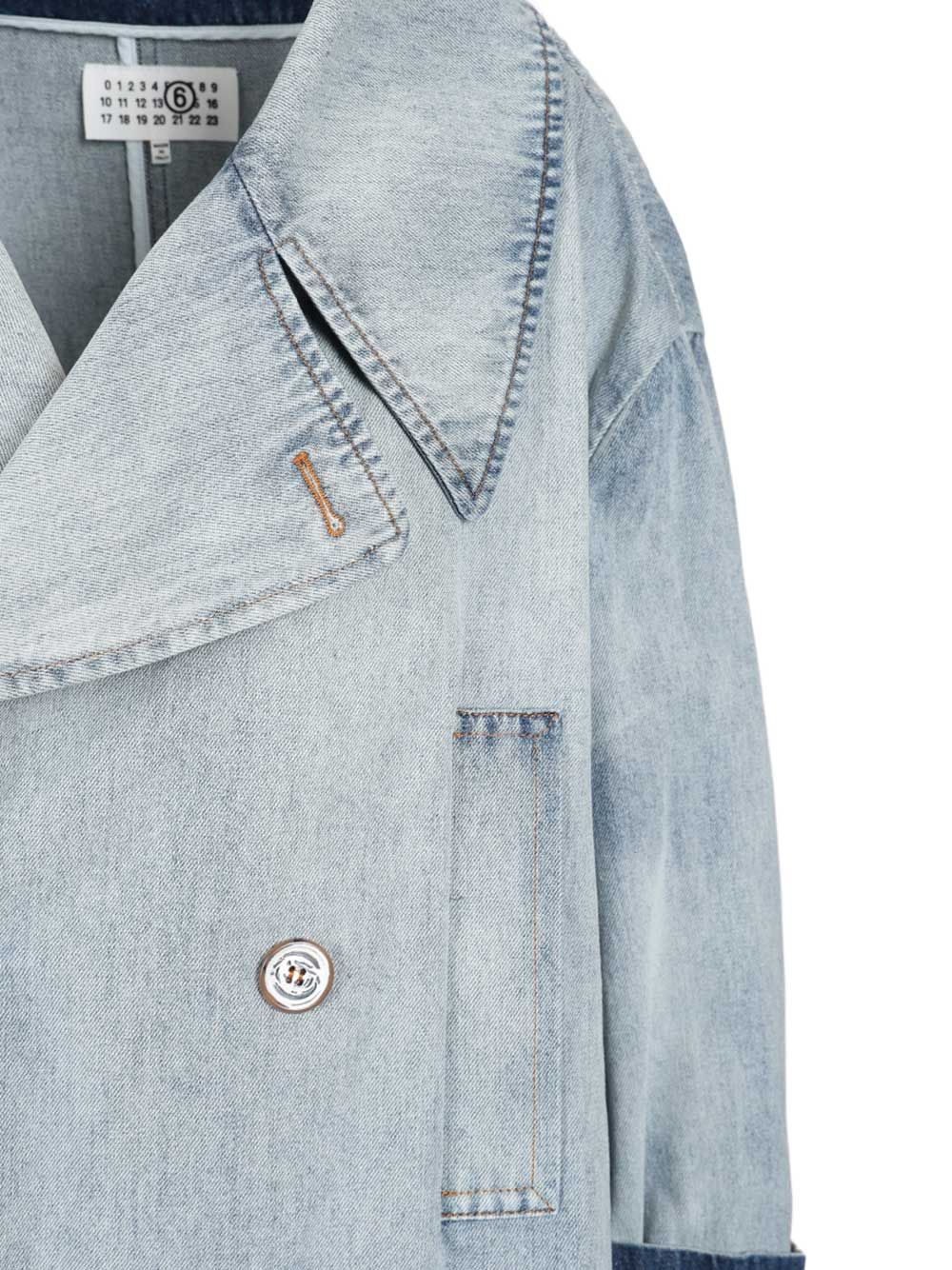 Mm6 Maison Margiela Denim Peacoat Coats - Blue | 0eccd44dbd53c9117b1cbe9f4c2bbb7366da1cb4