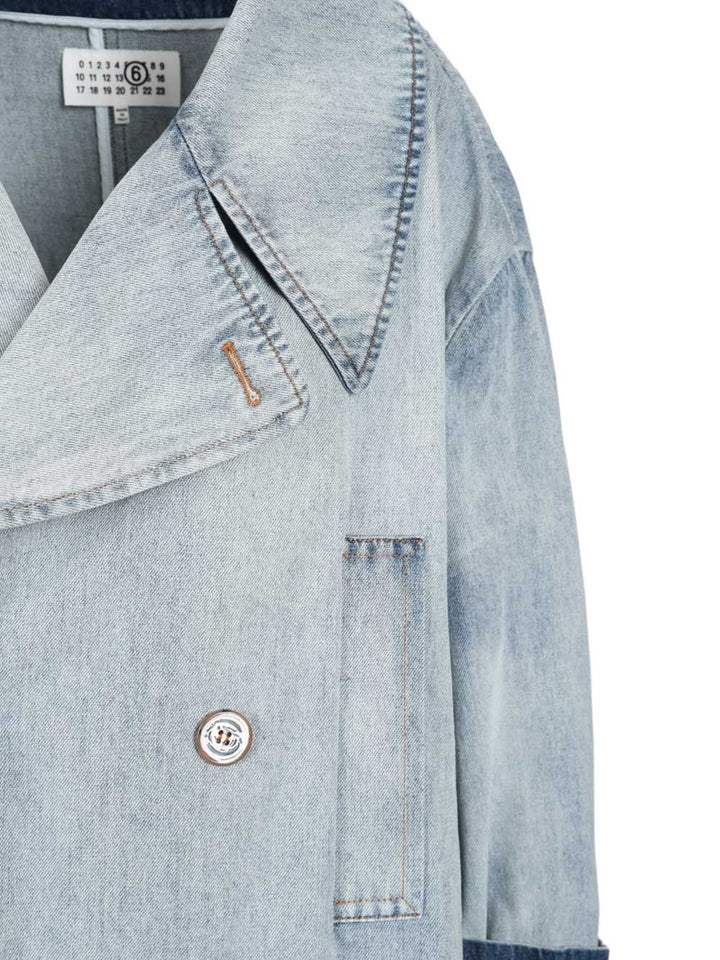 Mm6 Maison Margiela Denim Peacoat Coats - Blue | 0eccd44dbd53c9117b1cbe9f4c2bbb7366da1cb4
