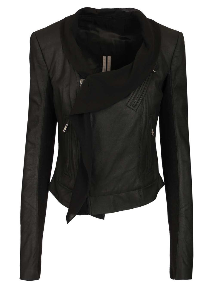 Rick Owens Scarf Biker Jackets - Black | 89646c755bc2bc105993d69ac265de6dd630136f