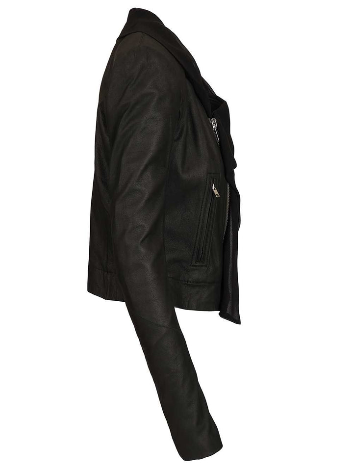 Rick Owens Scarf Biker Jackets - Black | 9659ad4487156f461421c73ddb3087952d6f8a44