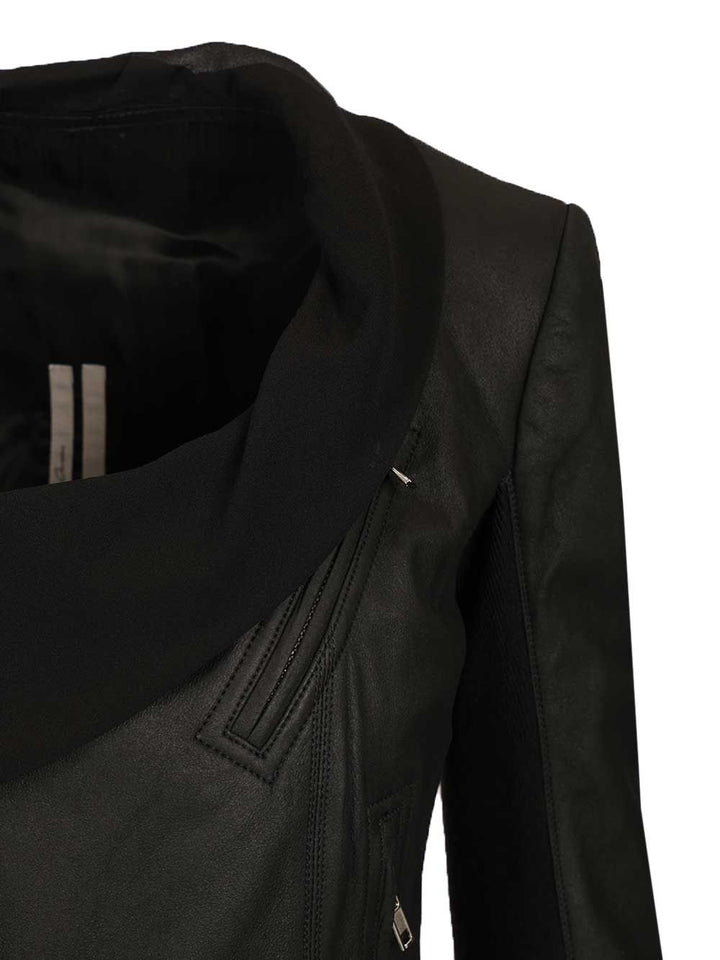 Rick Owens Scarf Biker Jackets - Black | 4545adef0f208d70cc36d56fcd0c728e1058add5