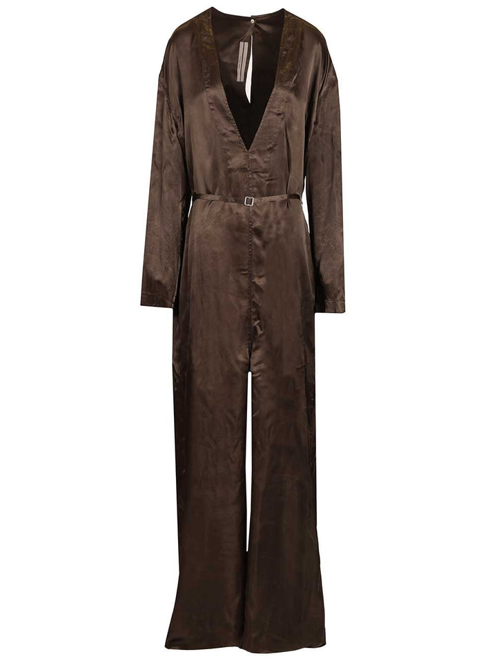 Rick Owens Long-Sleeved Jumpsuit Jewelry - Brown | f10810ce5fd456c474c11bffa6931615571da61e