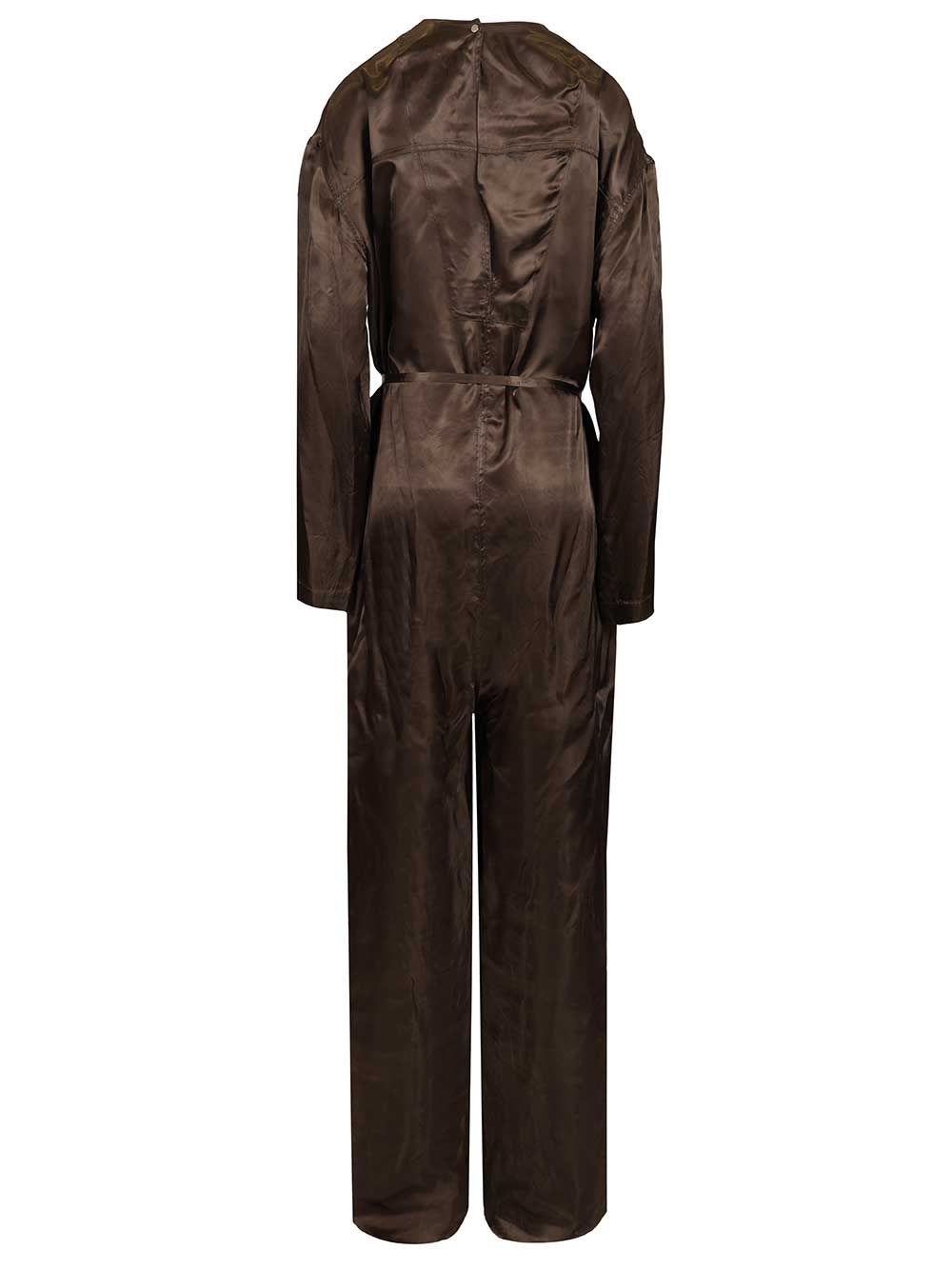 Rick Owens Long-Sleeved Jumpsuit Dresses - Brown | a7bd169f74de4fd9b10938d93f6c495bb9bd5a17