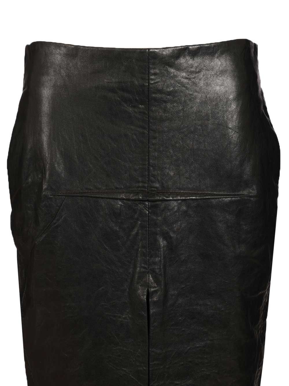 Rick Owens Leather Long Skirt Skirts - Black | 24d03e3661c6ea19d2d4912f8005929b92c5e82a