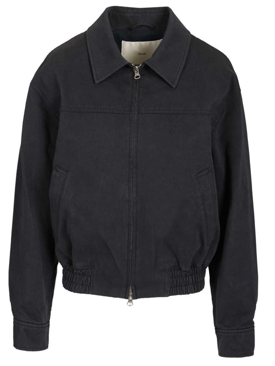 Unisex Collared Blouson Jacket Jackets Blue