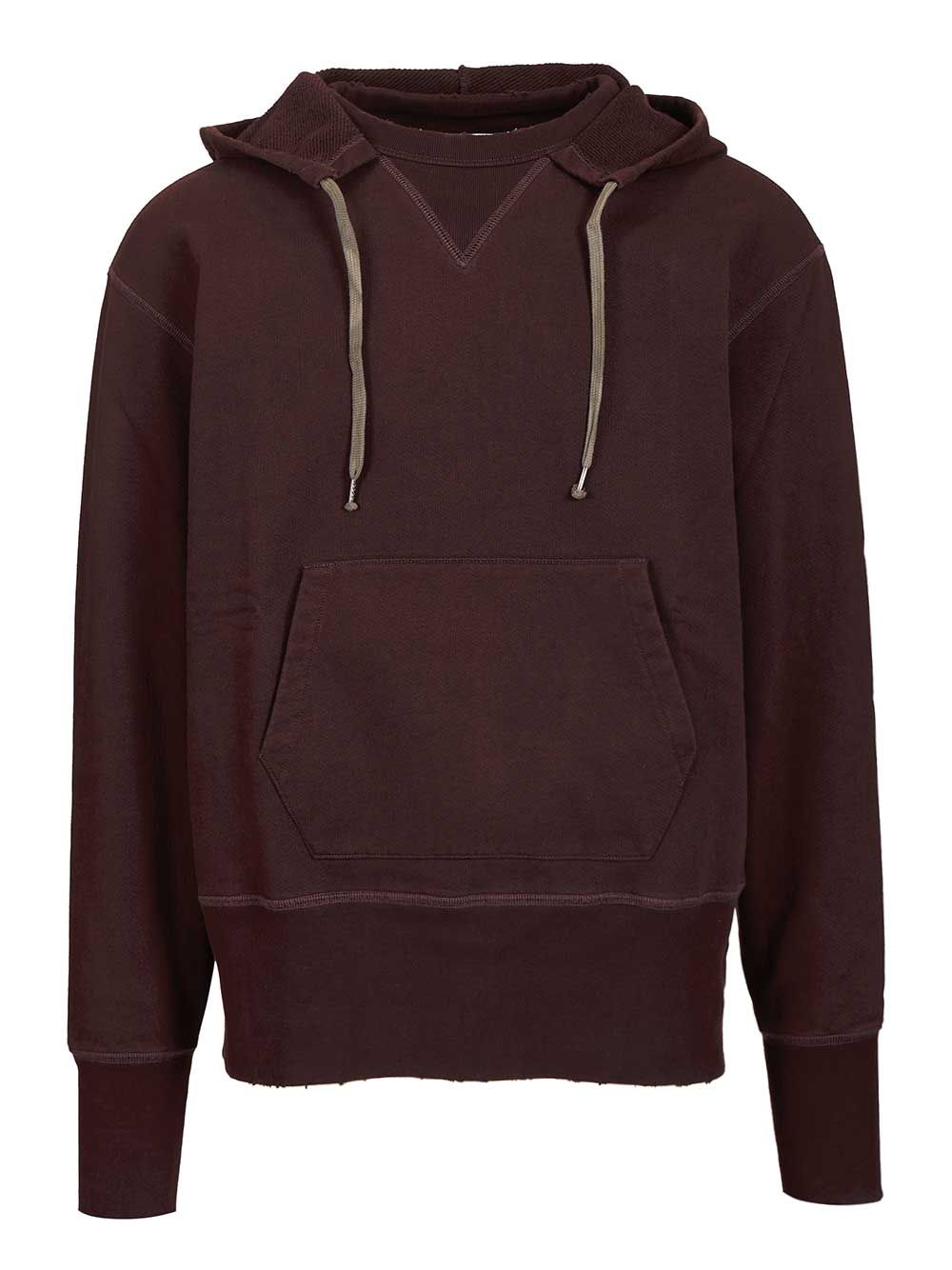 Maison Margiela Cotton Hooded Sweatshirt Sweatshirts - Bordeaux | f2bafd5483bc6347e81f1f03b42513637caf8816