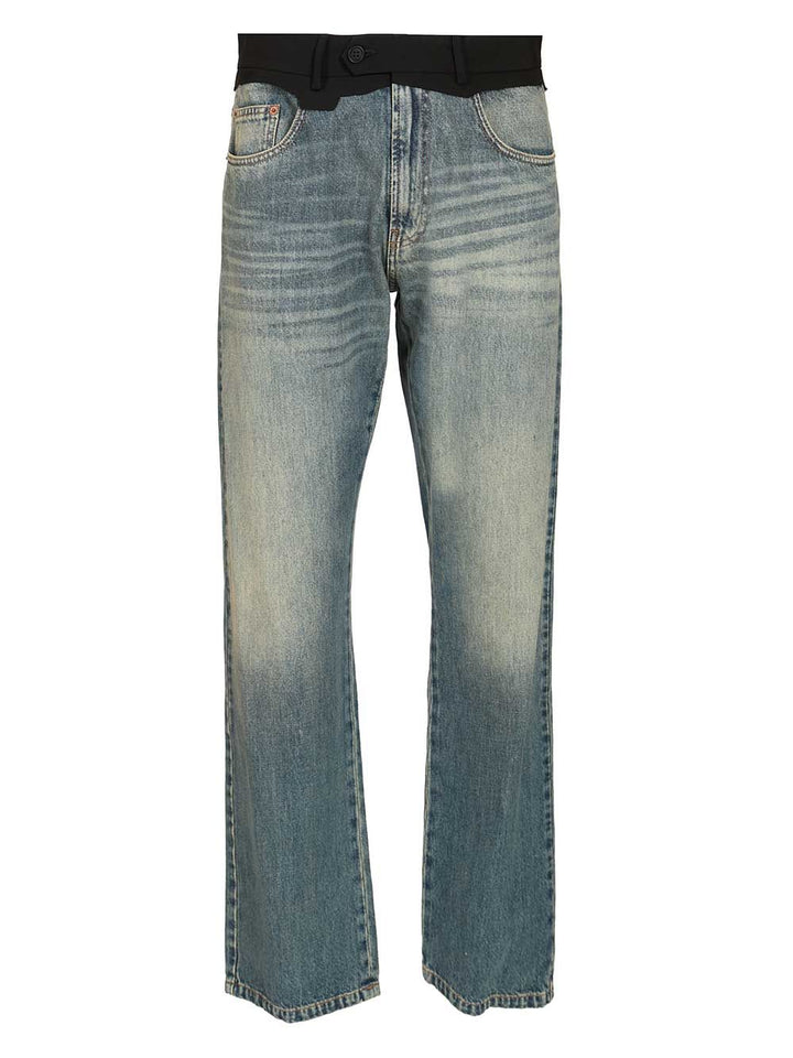 Mm6 Maison Margiela With Blue Waistband Jeans - Blue | ae4dda8f1df3a32cadce8441690165f8a4836e8c