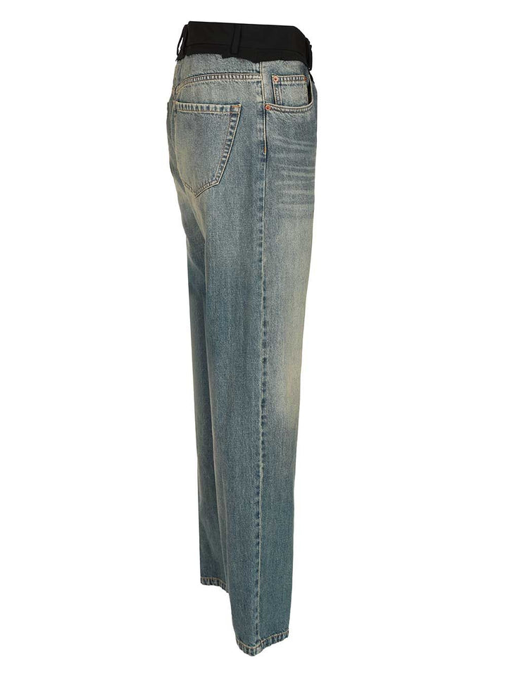 Mm6 Maison Margiela With Blue Waistband Jeans - Blue | 1f07568156678d8862cb4e33ac3f6c535c0f7f51