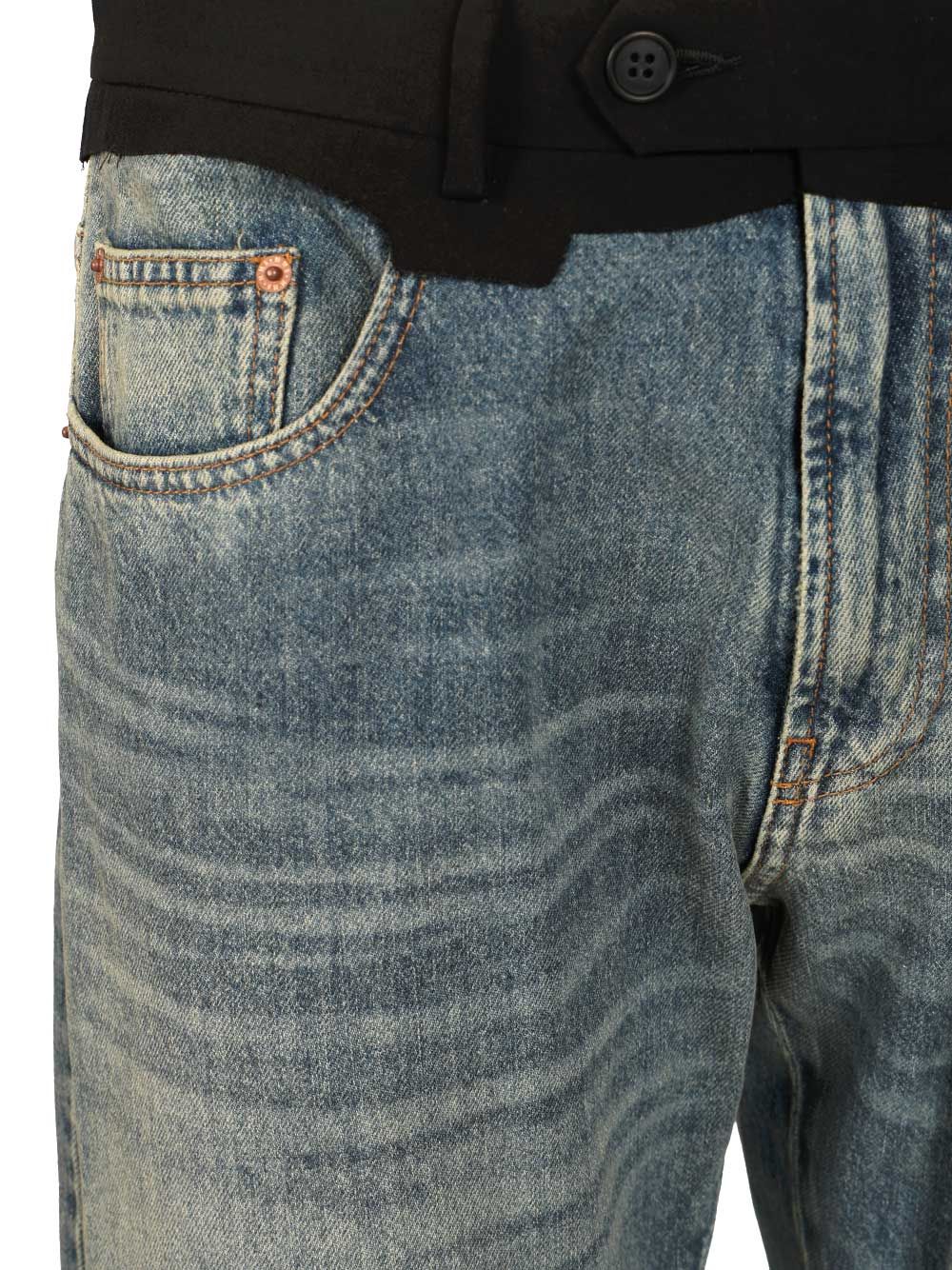 Mm6 Maison Margiela With Blue Waistband Jeans - Blue | 8b82f2e2ba4fd6b72891a3b9b8140ab48ab9aa43