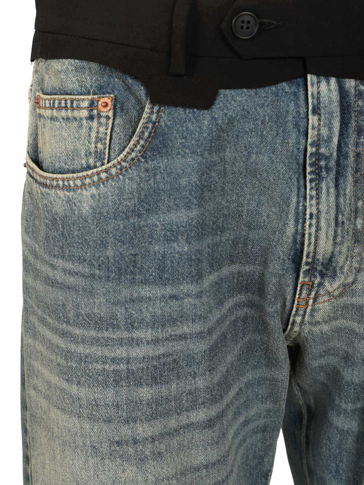 Mm6 Maison Margiela With Blue Waistband Jeans - Blue | 8b82f2e2ba4fd6b72891a3b9b8140ab48ab9aa43