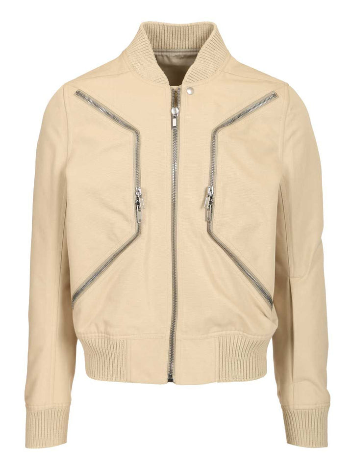 Rick Owens Heizer Flight Jacket In Organic Cotton Jackets - Beige | e474f00548589a66c361c6780f3ffd9b1ab4fb65