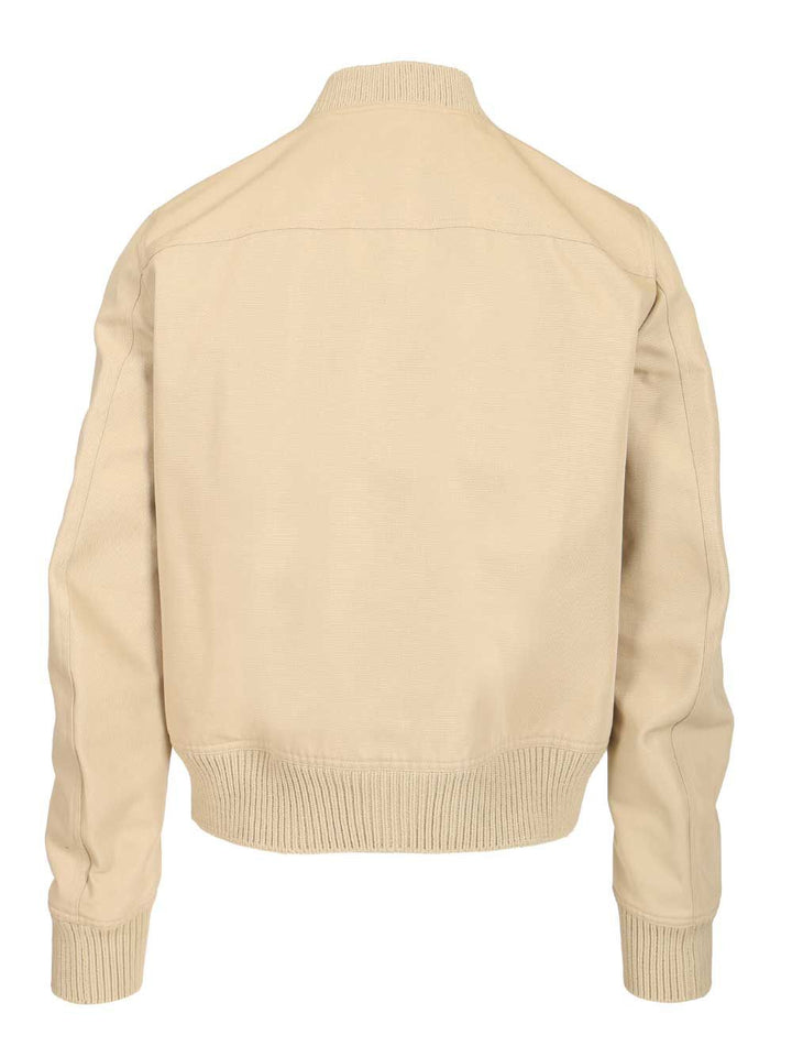 Rick Owens Heizer Flight Jacket In Organic Cotton Jackets - Beige | 285f2e18881bafb58a711561ea09b3a3e87b2e58