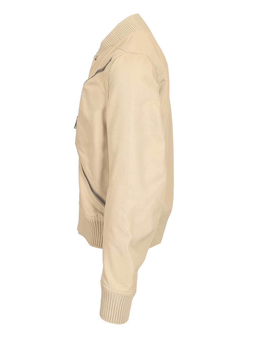 Rick Owens Heizer Flight Jacket In Organic Cotton Jackets - Beige | f64402f4a18a04988600fac45a64ad0c571ace35