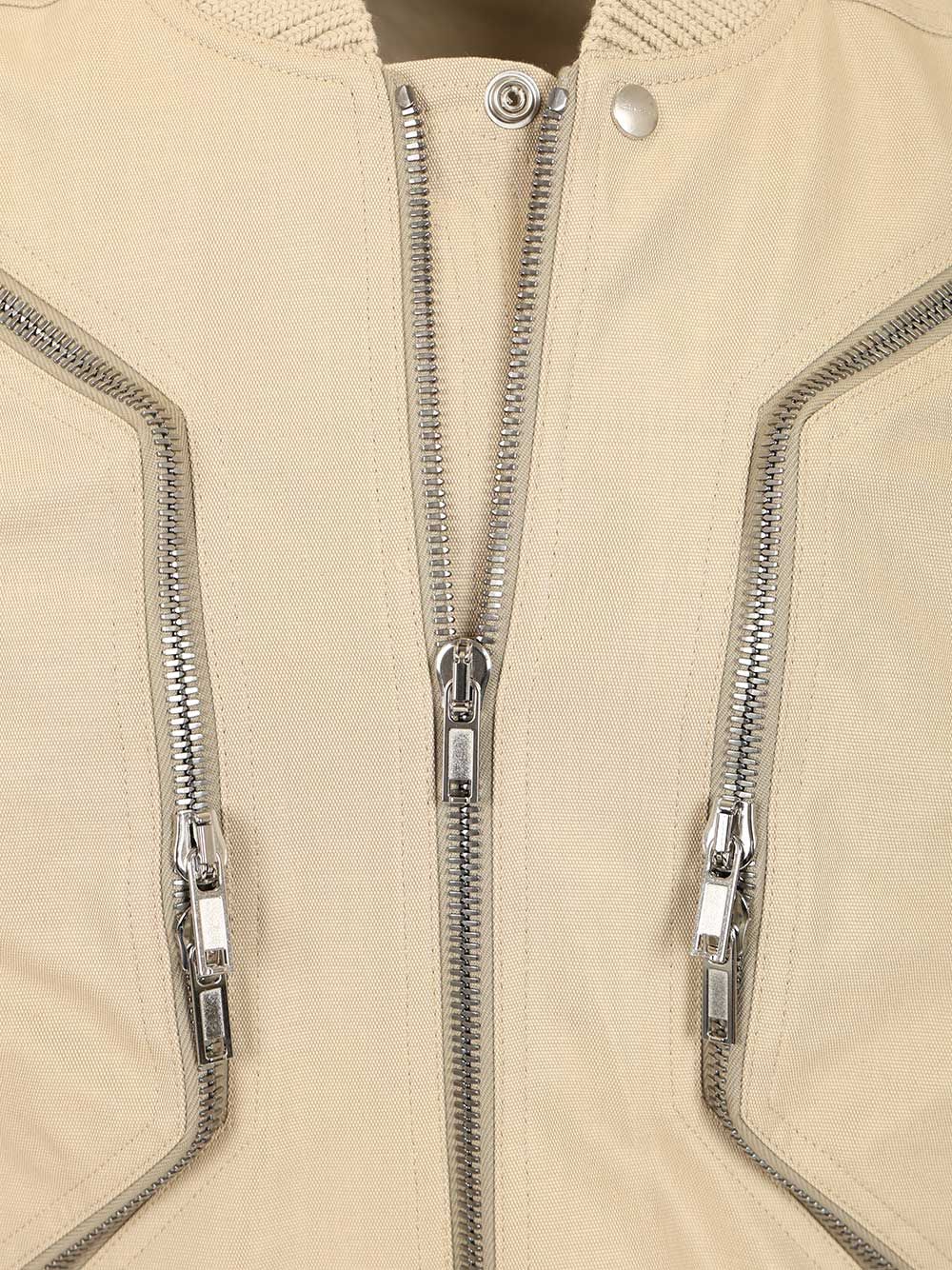 Rick Owens Heizer Flight Jacket In Organic Cotton Jackets - Beige | aa966a3c9a68752ddfbb2f12ce01fdf38e76f693